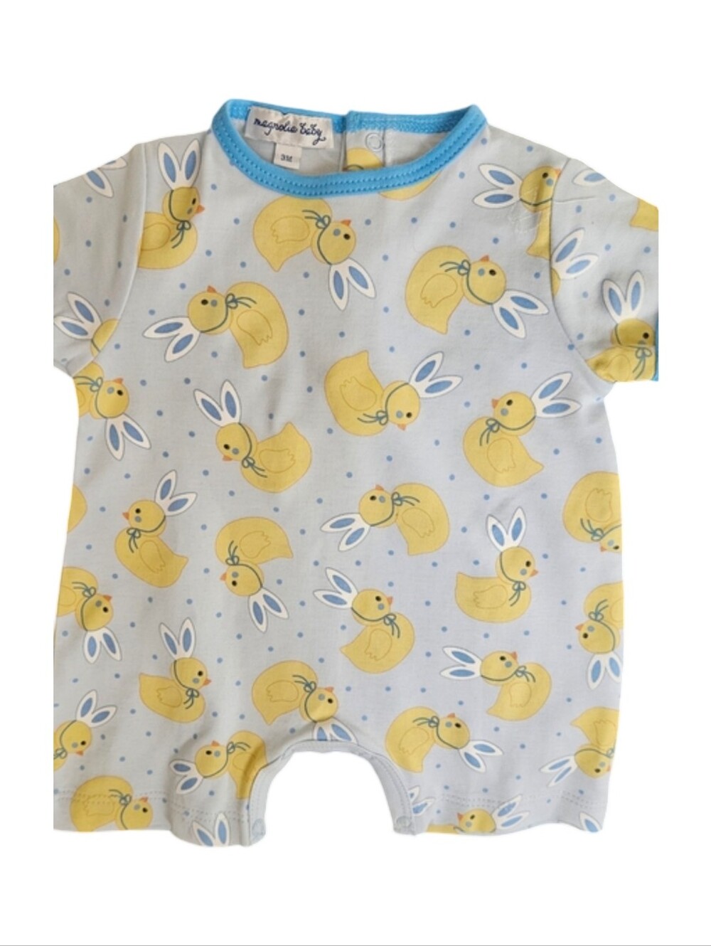 NWT "Mangnolia Baby Bunny Ears Printed Playsuit." 3 Months.